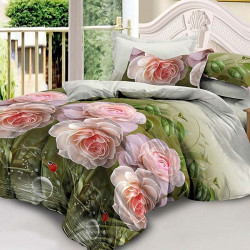Двуспальное постельное белье полисатин Rose